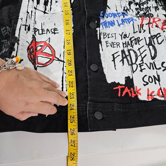 Rockstar Original US Fall Tour Denim Jacket Men Large Graffiti Grunge Streetwear - Picture 16 of 16